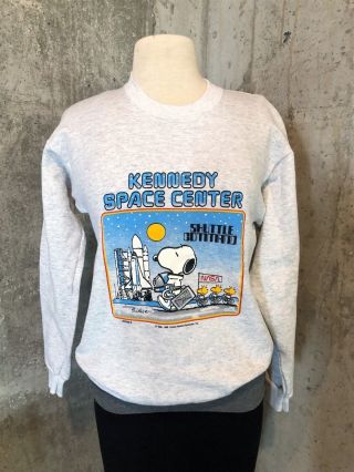 Vintage Snoopy Nasa Shuttle Command Sweatshirt Sts - 1 Kennedy Space Center