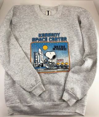 Vintage Snoopy NASA Shuttle Command Sweatshirt STS - 1 Kennedy Space Center 5