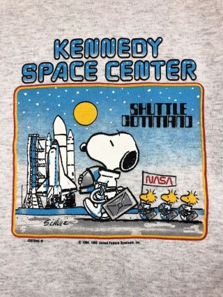 Vintage Snoopy NASA Shuttle Command Sweatshirt STS - 1 Kennedy Space Center 7