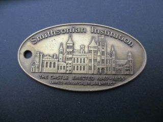Vintage Smithsonian Institution The Castle Brass Keychain Tag
