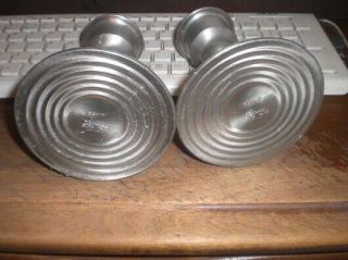 Pair Vintage Weighted Leonard Pewter Candle Stick Holders 3