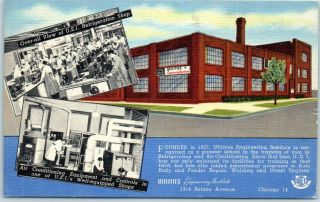 Chicago Il Linen Advertising Postcard Utilities Engineering Institute Linen 1953