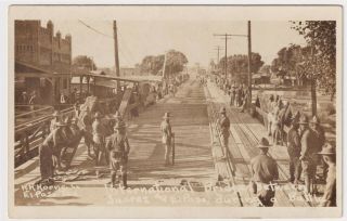 Texas El Paso Juarez Bridge During A Battle Horne Real Photo Postcard Circa 1916