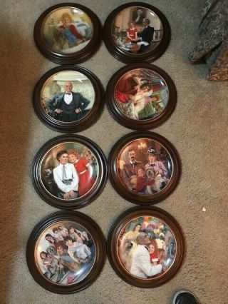 Vintage Knowles Collector Plate Annie Set Of 8 Framed