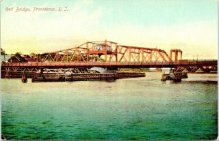 Postcard Providence Rhode Island C.  1907 - 1915 Red Bridge