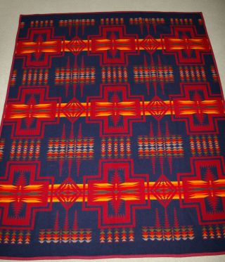 Beaver State Pendleton Indian Trade Blanket 67x64 Reversible