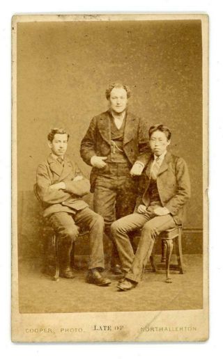 1871/2 Trio With Japanese ? Student On Cdv By J Cooper Of Darlington