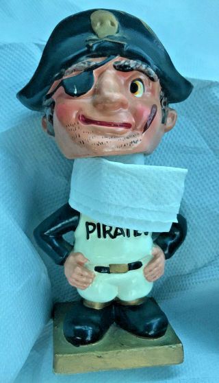 1960 - 61 Pittsburgh Pirates Mascot Gold Square Base Bobble Head Nodder Nm