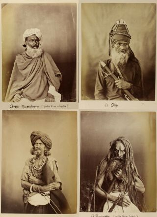 1880s | Ethnic India Portraits | Albumen Photographs | Mussulman Suniassie Sikh