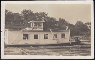 Klamath,  Oregon Ice Boat " Ellapoppin " Pre - 1920 Rppc Photo Postcard