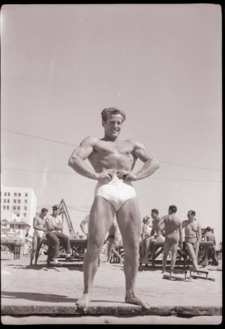 Vintage 1950s Bodybuilding Santa Monica California Negative 7