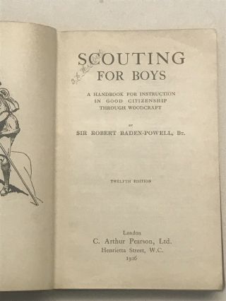Boy Scout Book Scouting For Boys By Baden Powell Published On 1926 2