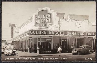 Las Vegas,  Nv Rppc 1940s - Golden Nugget Gambling Hall Exterior View