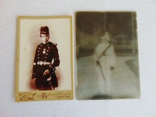Masonic Vintage Photo Of A Sir Knight & Vintage Photo Glass Plate
