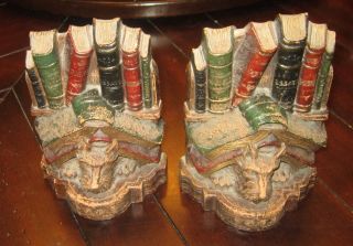 Vintage Syroco Wood Figural Scotty Bookends Made In Syracuse Ny