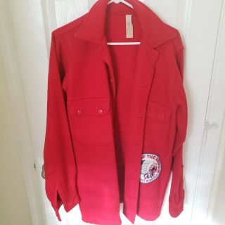 1980s Boy Scouts Red Felt Jacket W/rare Oa Patches