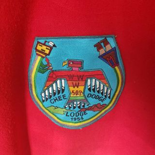 1980s Boy Scouts Red Felt Jacket w/rare OA patches 3