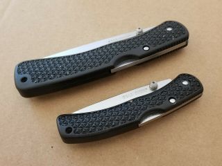 Vintage 2pc set Cold Steel Voyager Folding Knives Small & Large Tanto Blade 8
