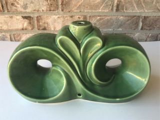 Mid Century Modern Green Pottery Ceramic Lamp Base Figurine