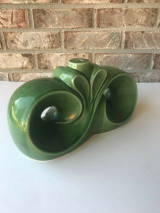 Mid Century Modern Green Pottery Ceramic Lamp Base Figurine 6