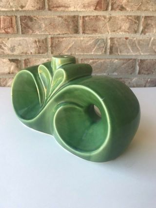 Mid Century Modern Green Pottery Ceramic Lamp Base Figurine 7