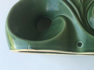 Mid Century Modern Green Pottery Ceramic Lamp Base Figurine 8