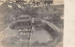 F61/ Strongsville Albion Ohio Rppc Postcard 1908 Old Mill Bridge