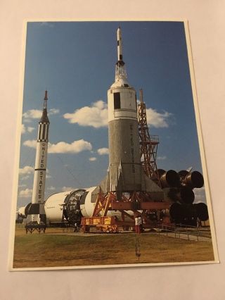 Vintage Postcard Unposted Nasa Johnson Space Center Museum Houston Tx