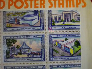 1939 York World ' s Fair Envelope of 54 Licensed Poster Stamps Souvenir 2