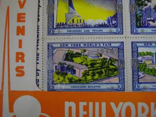 1939 York World ' s Fair Envelope of 54 Licensed Poster Stamps Souvenir 3
