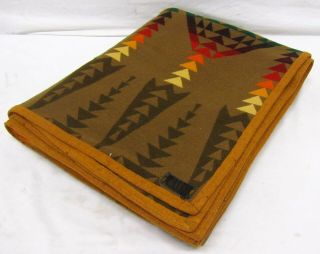 Pendleton Brown & Multi Colour Stripe Pattern Wool Blend Blanket 6.  5 ' x 5 ' 5