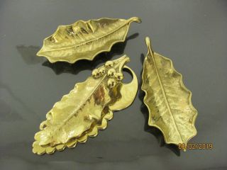 Virginia Metalcrafters Solid Brass Holly Leaves And Holly Desk Clip