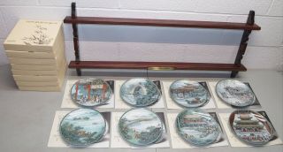 Complete Set Of 8 " Scenes From The Summer Palace " Plates /,  Boxes,  No Display