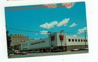 Ks Hutchinson Kansas Vintage Post Card Greetings From & Main Street View