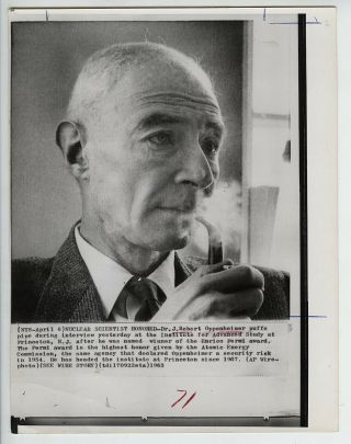 Eddie Adams Vintage 1963 Robert Oppenheimer Press Photo