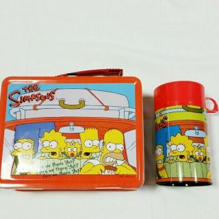 The Simpsons Lunchbox With Water Bottle Very Rare Fox F/s G1