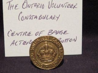 Ontario Volunteer Constabulary Early 1900s Centre Of Badge Lapel Pin
