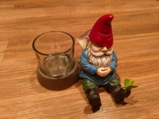 Set of 2 Partylite Garden GNOME Candle Holders 3