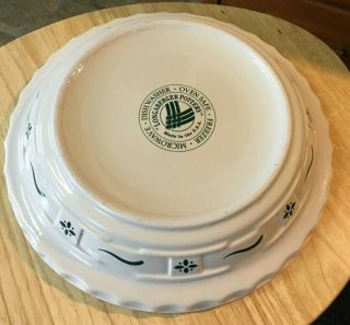 Longaberger Pottery Deep Dish Pie Plate Heritage Green East Liverpool,  Ohio Usa