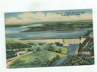 Ar Mountain Home Arkansas L1949 Inen Post Card Norfork Dam & Lake