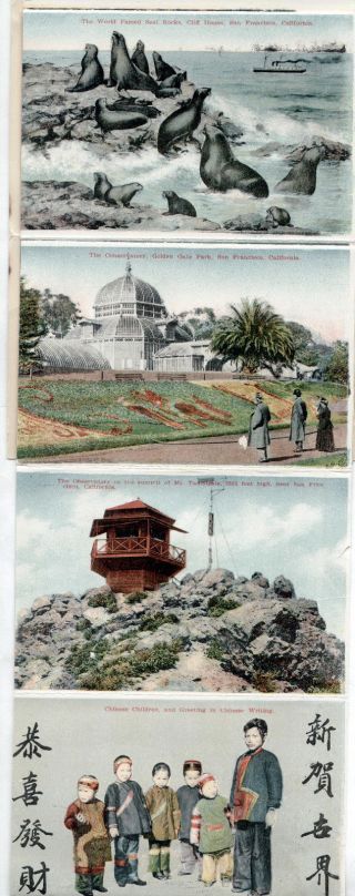 Vintage 24 postcard bklt 1915 San Francisco CA China Town/Mt Tamalpais Railroad, 3
