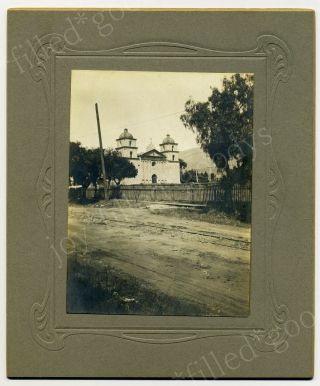 1900s Different Views Of Santa Babara Mission 3 California Cabinet Photo 