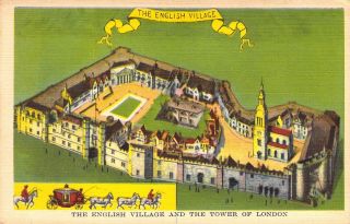 1933 Century Of Progress,  Chicago,  English Village (1934?),  Old Postcard