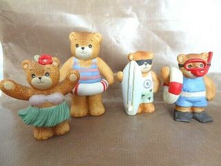 Set Of Four Lucy & Me By Enesco - Bears At The Seashore