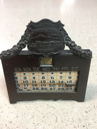 Vintage Tin Calander The Field Museum Of National History,  Chicago,  1928.  Rare