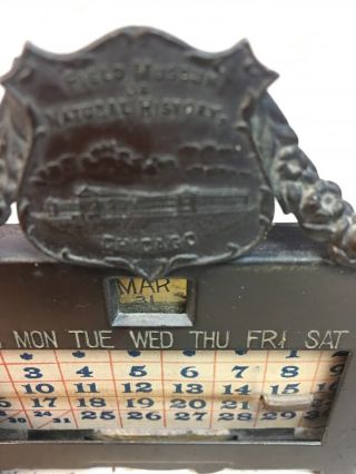Vintage Tin Calander The Field Museum Of National History,  Chicago,  1928.  rare 3