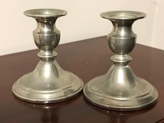 Vintage Web Pewter Weighted Candlestick Holders 4 1/2 " Tall