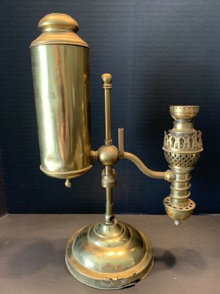 Antique Manhattan Brass Co.  Student Oil Lamp.  No Shade.  14” Tall Not Modified
