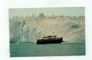 Ak Valdez Alaska Vintage 1969 Post Card Chilkat Ferry At Columbia Glacier