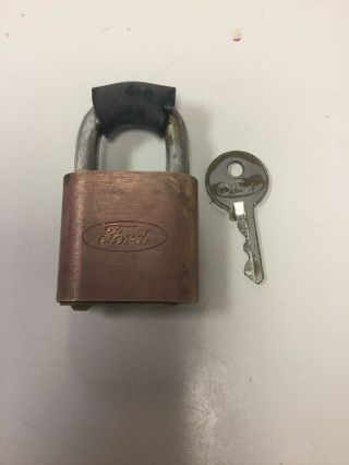 Vintage Ford Motor Co.  Brass Padlock With Key